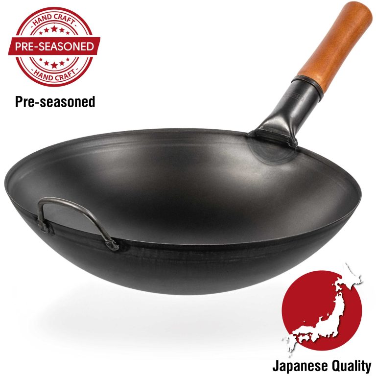 Yosukata 14″ Black Carbon Steel Wok Pan