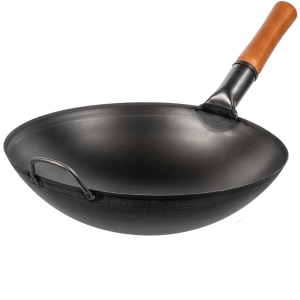 Yosukata Black Carbon Steel Wok Pan — 14″ Woks and Stir Fry Pans