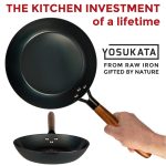Small Yosukata Skillet Pan 26 cm (10 1/4-inch, Black Carbon Steel, Pre-Seasoned)