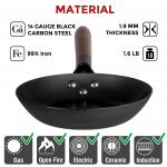 Small Yosukata Skillet Pan 20 cm (7,9-inch, Black Carbon Steel, Pre-Seasoned)