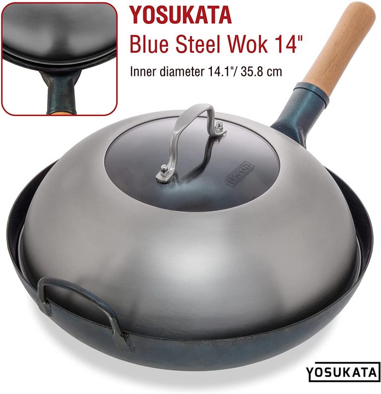 Yosukata Wok Lid 13.6 Inch - Stainless Steel Wok Cover